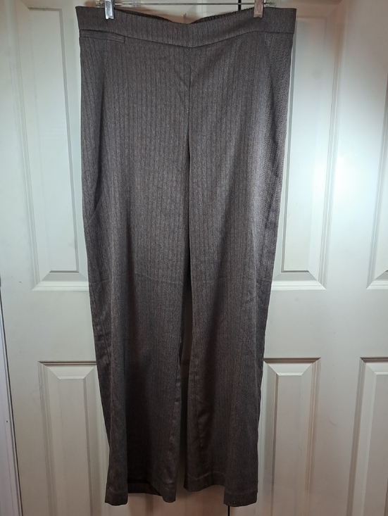 Catherines Pants - Catherines Wide-Leg Dress Pants in Gray Pinstripe